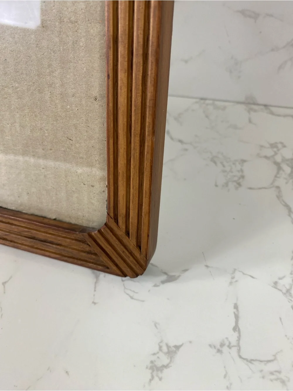 Fetco Ribbed Wood Picture Frame in Brown retro Handmade 8x10